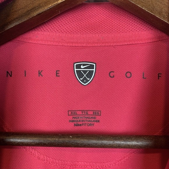 NIKE Fit Dry Button Golf‎ Polo Short Sleeve Pink Shirt Size XXL 2XL - Picture 3 of 5